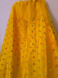 "Festive Yellow Lehenga Set | Floral Crop Top