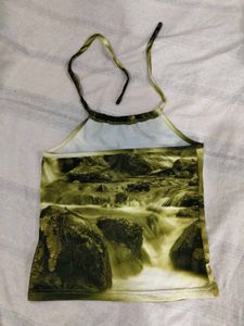 Nature Print Halter Neck Top