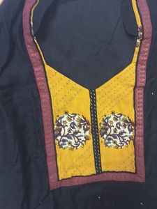 Stylish Black Kurta with Yellow Pants