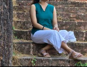 Stylish Teal with green short Kurta comb