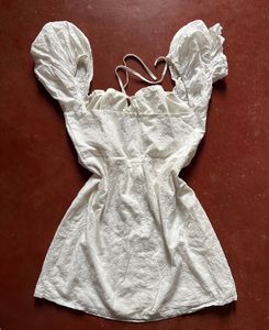 White Off-Shoulder Puff Sleeve Dress