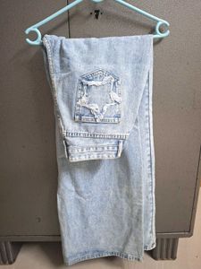 Wide Leg Acid Wash Jeans
