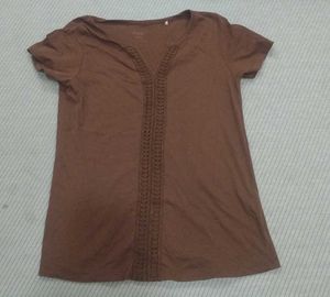 Brown V-Neck T-Shirt