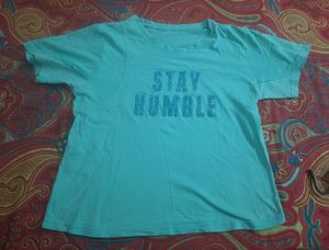 Teal "Stay Humble" Graphic T-Shirt