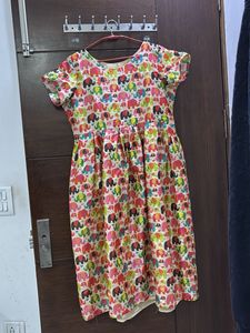 Colourful girls gown with elephant print