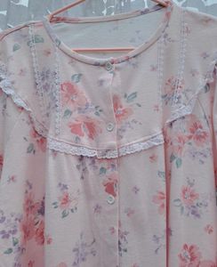 Floral Pink Night suit Set