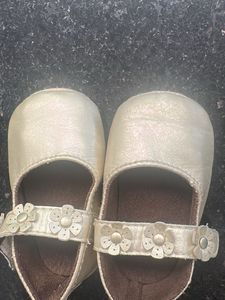 Gold Mary Jane Baby Shoes
