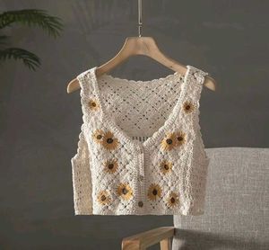 Crochet Sunflower Vest