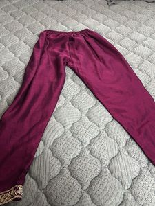 Elegant Maroon Palazzos with Gold Embroidery