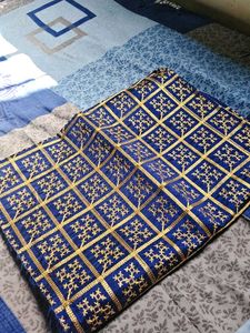 Elegant Blue blouse piece with Golden Motifs