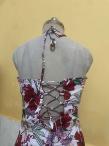 Floral Halter Neck Mini Dress
