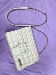 White Quilted Clutch Bag