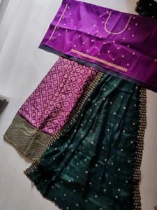 Purple and green Ethnic lehenga