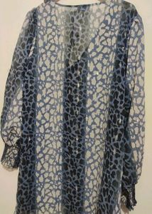 Grey Black Multi Print Top For Healty Girl Or Women