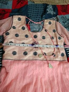 Baby Pink Designer Net Chudidhar
