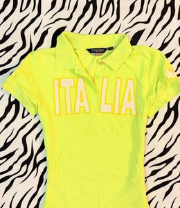 Bright Yellow Kappa 'ITALIA' Polo Shirt