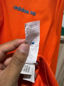 Adidas Essentials Climalite Orange Polo T-Shirt