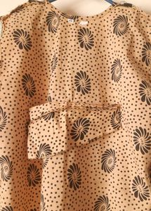 Unused Beige Short Kurti with Embellished Neckline
