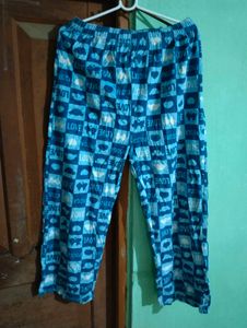 length 37half,Cozy Blue Love Print Pajama Pants