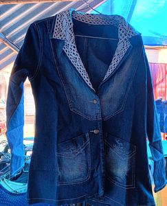 long Denim Jacket women ( free size upto M)
