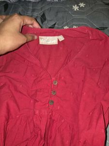 Westside Short Red cotton kurta
