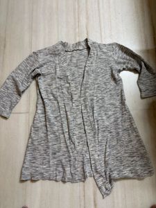 Marled Knit Open Front Cardigan