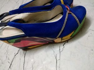 Blue Slingback Heels