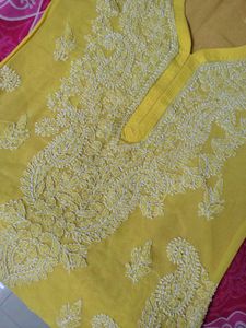 Yellow Chikankari Kurta