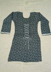 Stylish Printed Kurti with Lace-Up Back