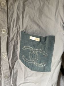 vintage Chanel denim patch shirt