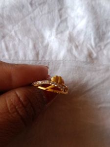 Elegant Gold colour artificial Ring with Heart Des