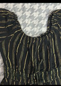 Stylish Black Striped Maxi Dress