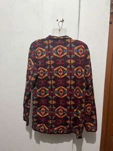 Cozy Aztec Print Fleece Jacket