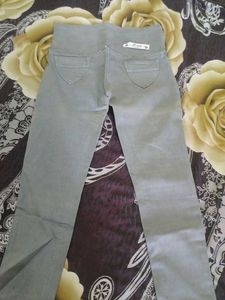 Women's Light Grey Slim Fit Pants