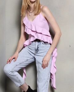 Chic Lavender Ruffle Cami Top (XS)