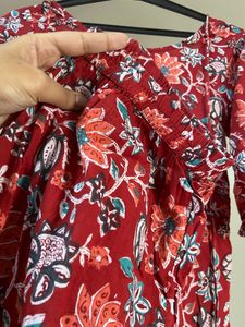 Maroon Cotton Dress