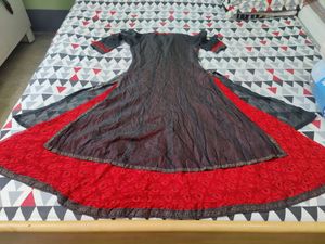 long double lapyer red gown