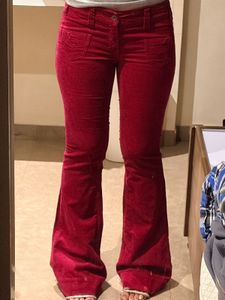 corduroy burgundy Bell Bottom Pants