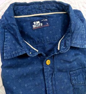 F.M. Boys Blue Patterned Shirt like new 🆕