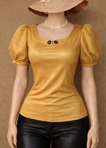Mustard Yellow Puff Sleeve Top