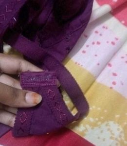 Purple Embroidered Bra