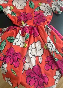 Floral Cutout Mini Dress