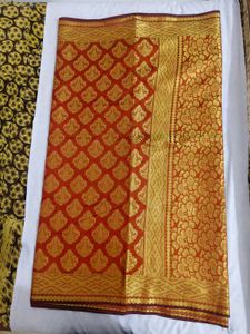 Elegant Red &amp; Gold Silk Saree
