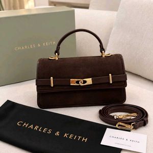 Charles &amp; Keith Arlet Suede Belted Top Handle Bag*