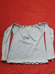 Off-Shoulder Baby Blue Top