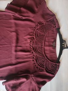 Cutout Neckline Blouse