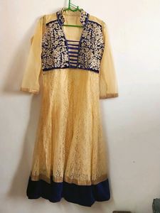 Braso Net With Velvet Fabric Anarkalli Dress