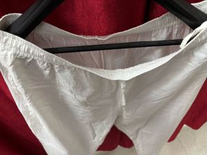 Elegant White Cotton Pants