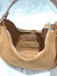 Brown Suede Hobo Bag