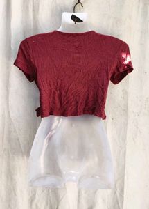 Chic Red Wrap Crop Top
